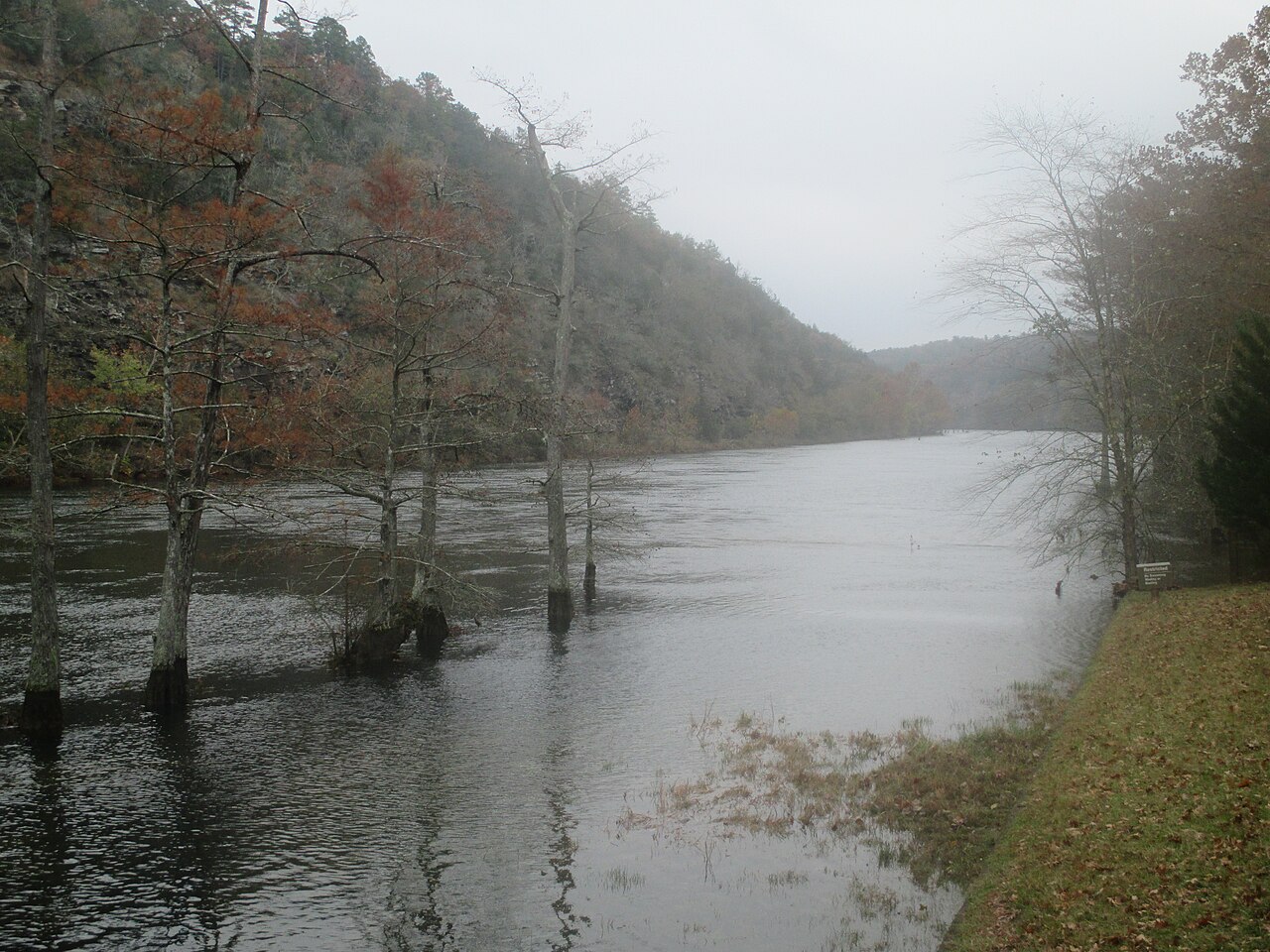 Mountain Fork River near Broken Bow cabins pet friendly wading spot
